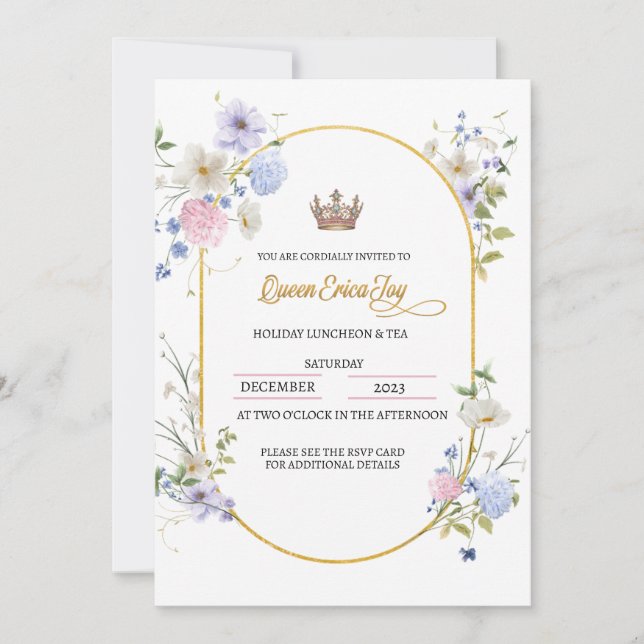 Queen Holiday Luncheon Invitation (Front)