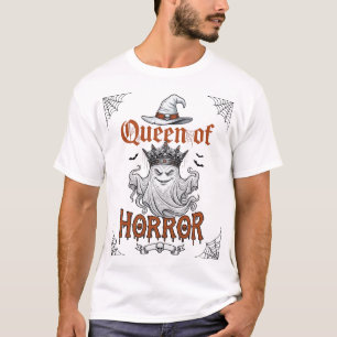 Queen Horror Halloween Ghost Crown Witch Hat T-Shirt