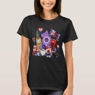Queen Ii Platinum Jubilee 70 Years Uk England Gnom T-Shirt