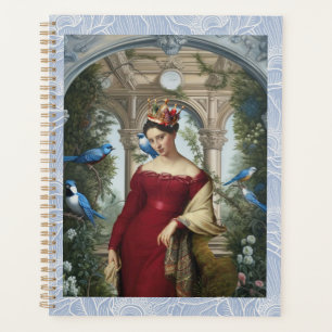 Queen in red with Blue birds Planner