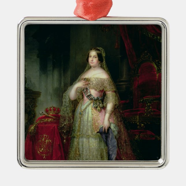 Queen Isabella II  of Spain Metal Tree Decoration (Front)