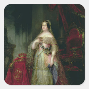Queen Isabella II  of Spain Square Sticker