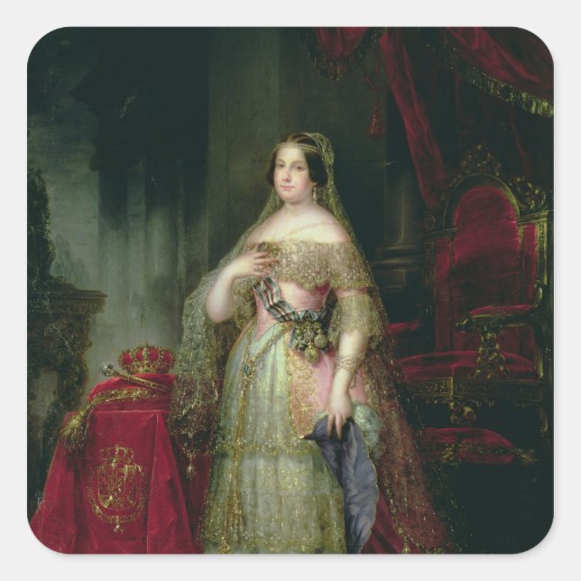 Queen Isabella II  of Spain Square Sticker (Front)