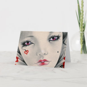 Queen jester heart face card