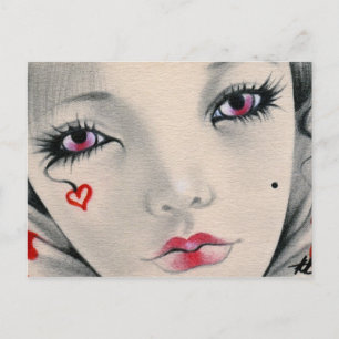 Queen jester heart face Postcard
