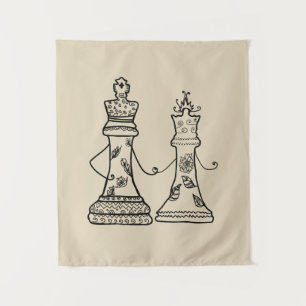 Queen & King Holding Hands Tapestry