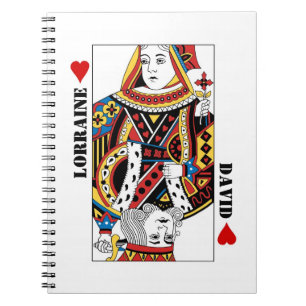 Queen + King of Hearts Playing Card Couple Journal