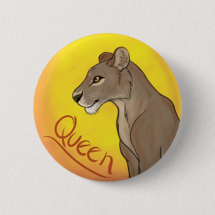 Queen Lioness 6 Cm Round Badge