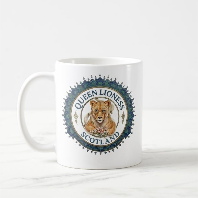 Queen Lioness. Scotland Coffee Mug (Left)