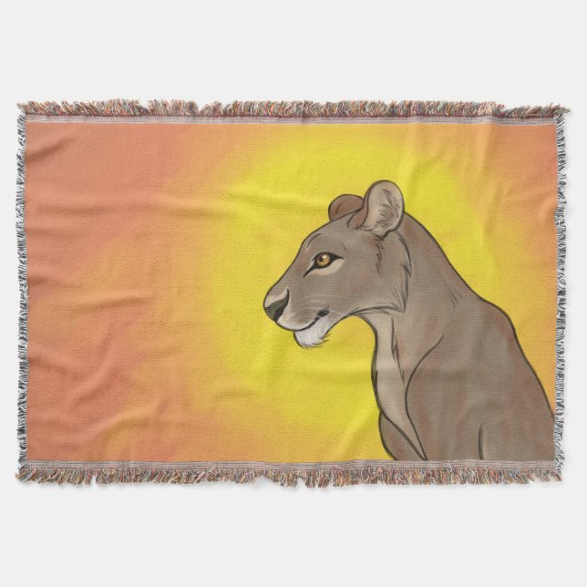 Queen Lioness Throw Blanket (Front)