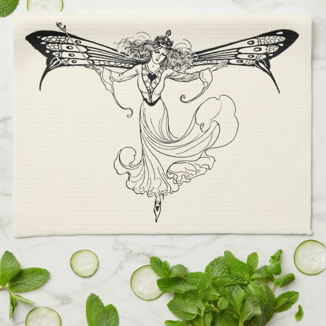 Queen Mab Fairy, Queen of the Fairies Tea Towel (Folded)