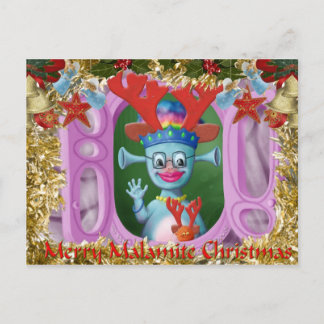 Queen Mabel & Cedric. Merry Christmas! Holiday Postcard