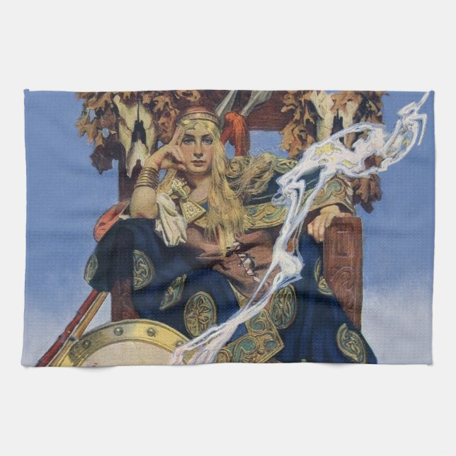 Queen Maeve Warrior Princess Fantasy Art Tea Towel (Horizontal)