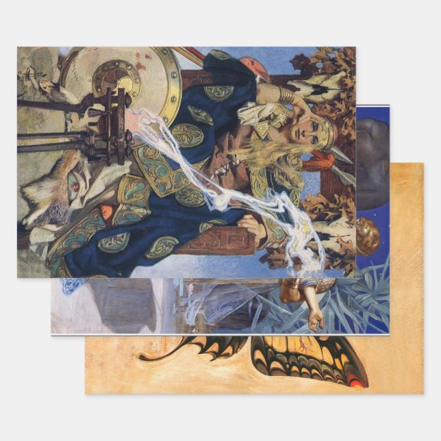 Queen Maeve Warrior Princess Fantasy Art Wrapping Paper Sheet (Set)