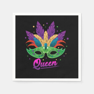 Queen Mardi Gras Street Party Carnival Mask Gift Napkin