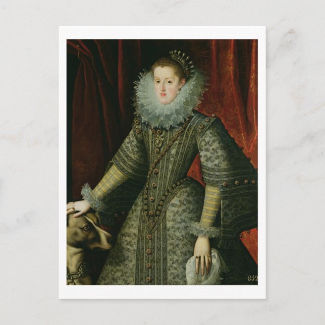 Queen Margarita of Austria, 1609 (oil on canvas) Postcard (Front)