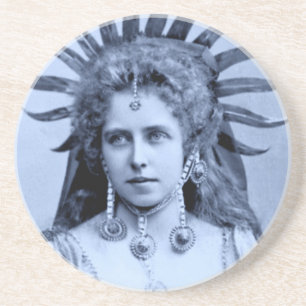 Queen Marie of Romania as the Sun Queen - blue Coaster