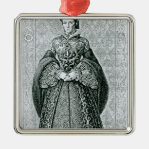 Queen Mary I engraved by T.Brown Metal Tree Decoration