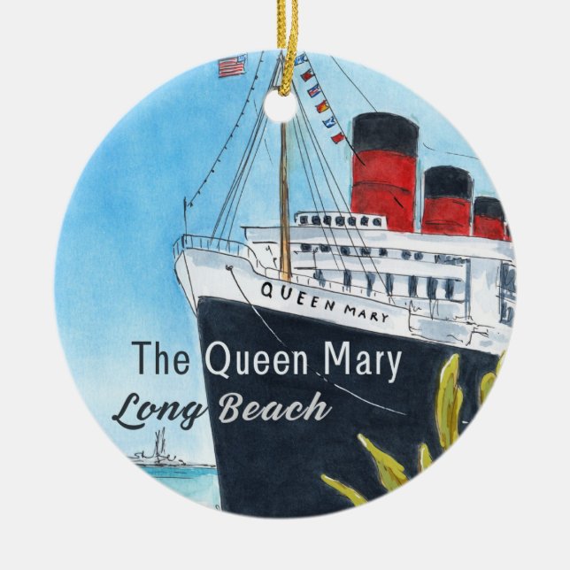 Queen Mary Long Beach Ornament (Front)