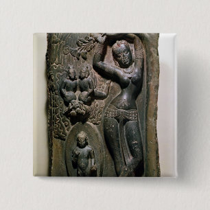 Queen Maya giving birth to the future Buddha 15 Cm Square Badge