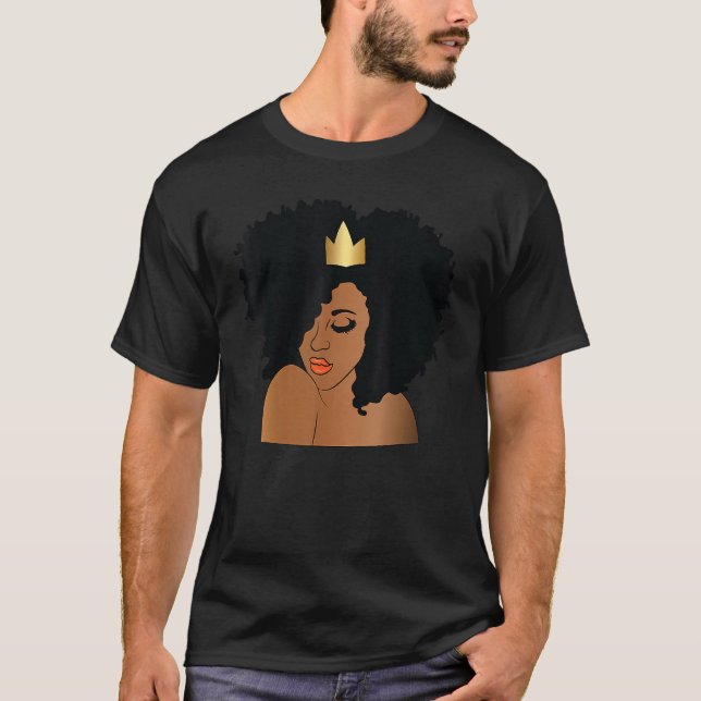 Queen Melanin Black History Month African American T-Shirt (Front)