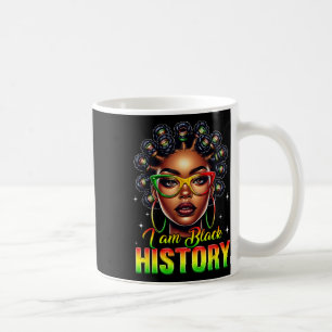 Queen Melanin Proud Black Women African I Am Black Coffee Mug