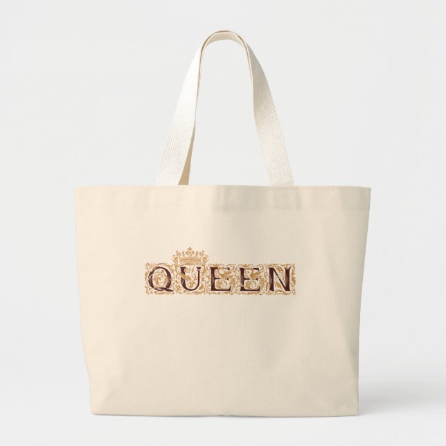 Queen Minimalist Tote Bag – Elegant Everyday Carry (Front)