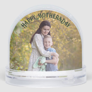 Queen Mom Floral Retro Typography Snowglobe