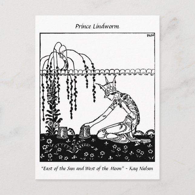 Queen Mother Dilemma in the garden Art Nouveau Postcard (Front)