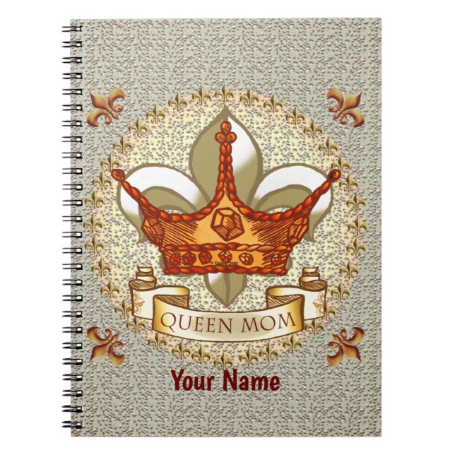 Queen Mum Banner custom Notebook (Front)