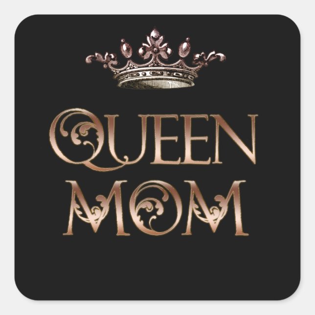 Queen Mum Square Sticker (Front)