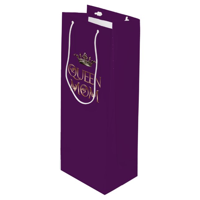 Queen Mum Wine Gift Bag (Front Angled)