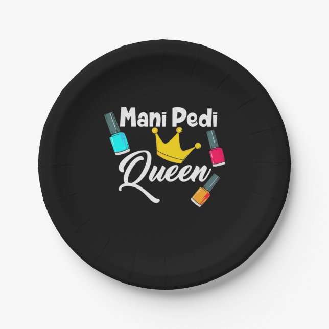 Queen Nail Artist Paper Plate (Front)