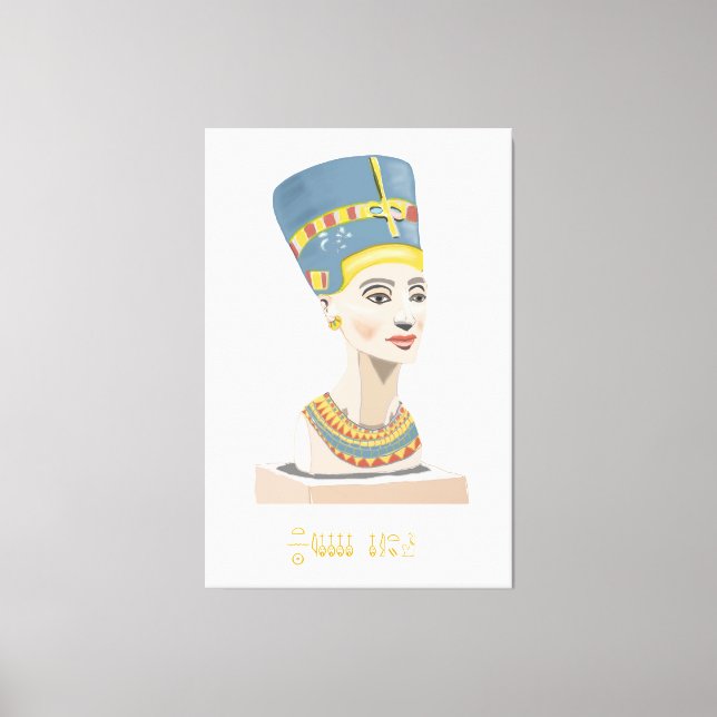 Queen Nefertiti and Cartouche rectangular Poster. Canvas Print (Front)