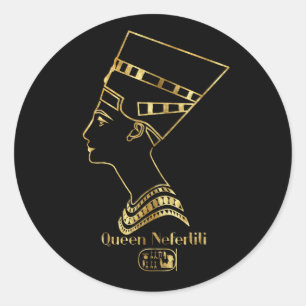 Queen Nefertiti Profile Classic Round Sticker