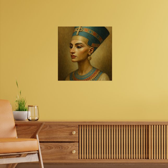 Queen Nefertiti Royal Portrait Egyptian Art Poster (Living Room 2)
