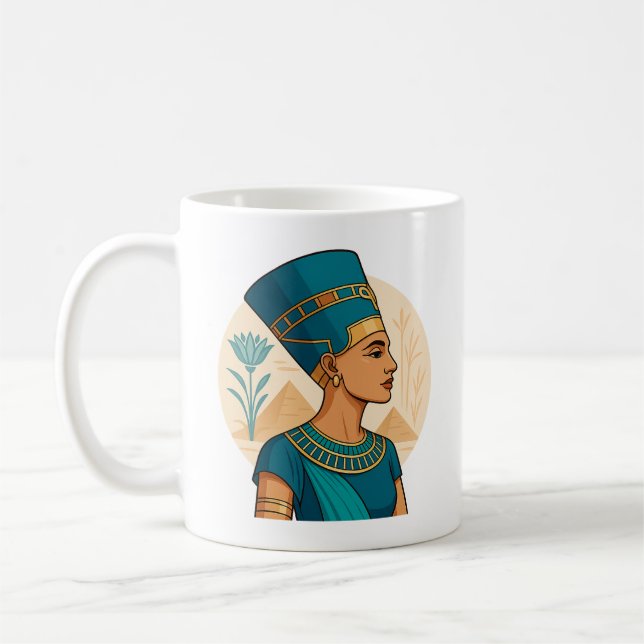Queen Nefertiti – Timeless Beauty of Ancient Legac Coffee Mug (Left)
