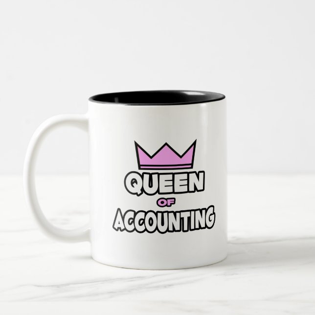 Queen of Accounting Two-Tone Coffee Mug (Left)