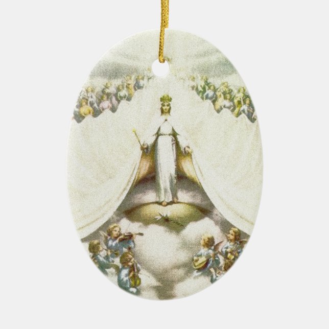Queen of Angels Ceramic Tree Decoration (Front)