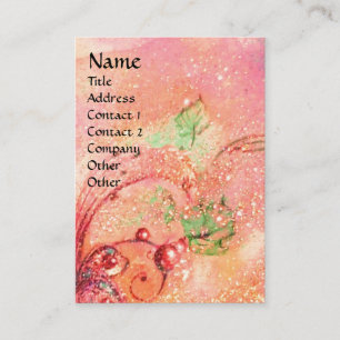 QUEEN OF ARCADIA,MAGIC BUTTERFLY PLANT, Pink Green Business Card