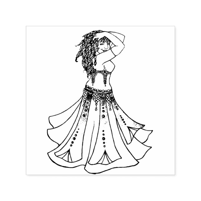Queen of Beledi Belly Dancer Self-inking Stamp (Design)