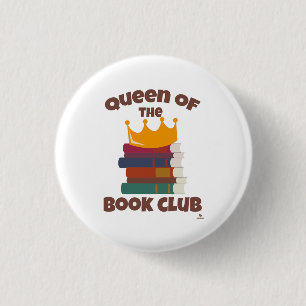 Queen Of Book Club Fun Reading Design 3 Cm Round Badge