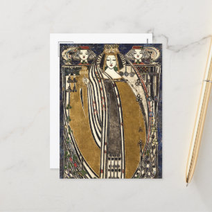 Queen of Clubs by Margaret Macdonald Mackintosh Holiday Postcard