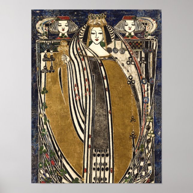 Queen of Clubs by Margaret Macdonald Mackintosh Poster (Front)