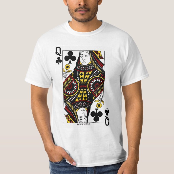 Queen Of Clubs Playing Card T-Shirt | Zazzle.co.uk