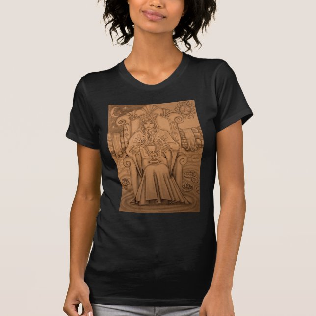 Queen Of Cups - Tarot Card T-Shirt (Front)
