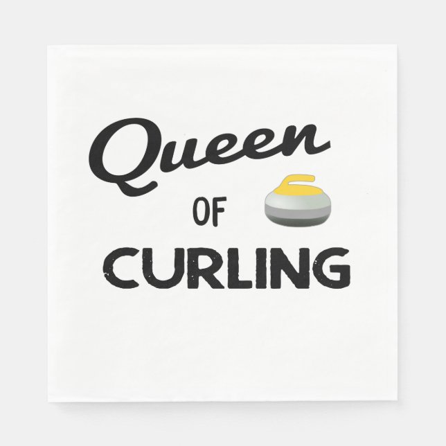 Queen of Curling Paper Napkin (Front)