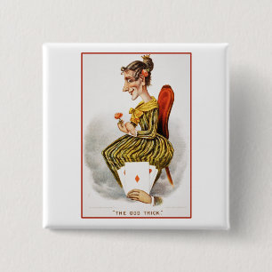 Queen of Diamonds 15 Cm Square Badge