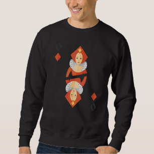 Queen Of Diamonds Deck Of Cards Halloween Group Co Sweatshirt