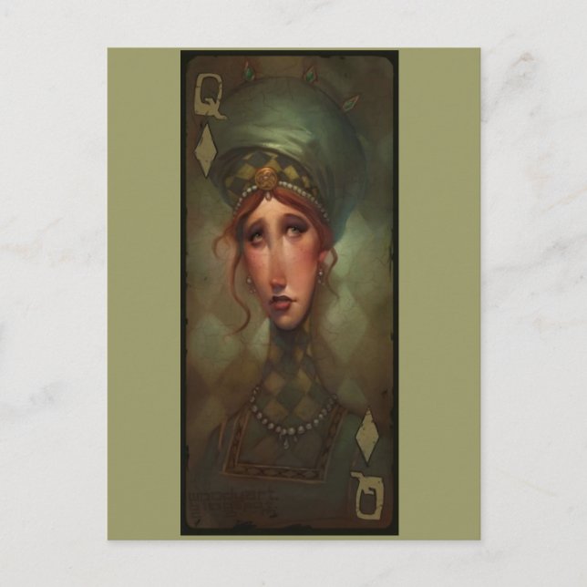 Queen of Diamonds Postcard (Front)